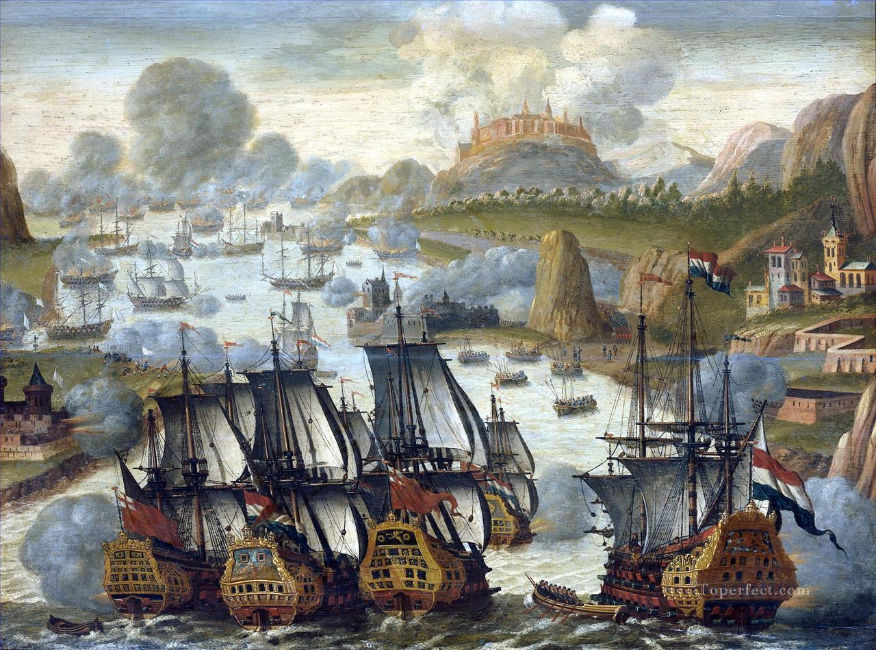 ビーゴ湾の戦い 1702 年 10 月 23 日 海戦油絵